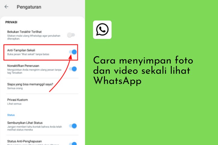 Cara Menyimpan Foto dan Video Sekali Lihat Di WhatsApp