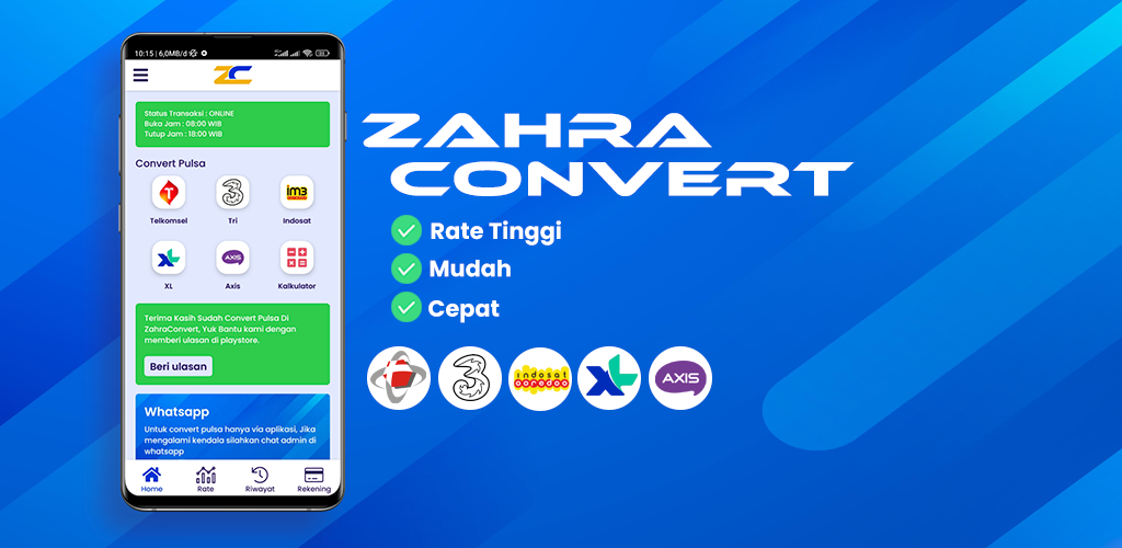 Aplikasi Convert Pulsa Termurah - ZahraConvert