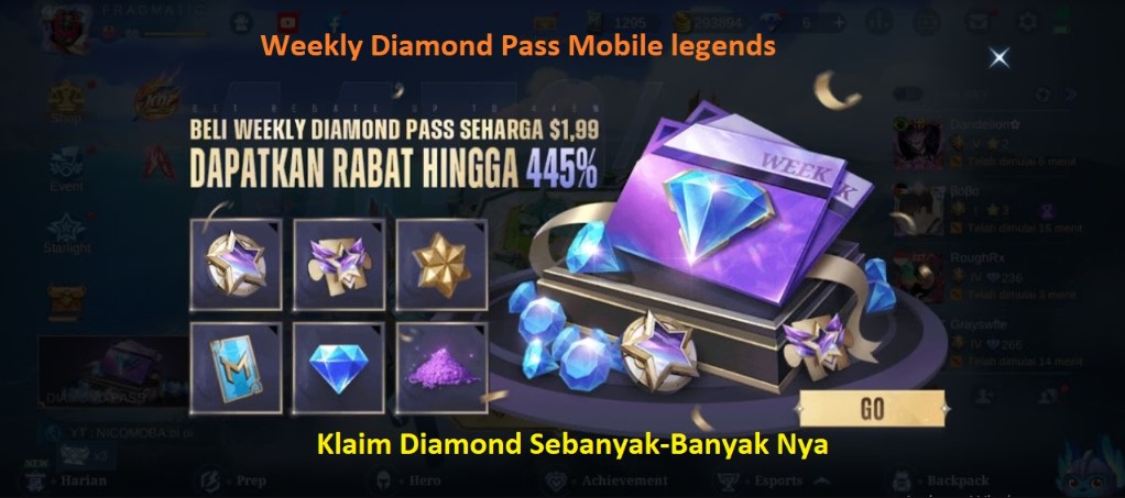 Cara Top Up ML Untuk Membeli Weekly Diamond Pass